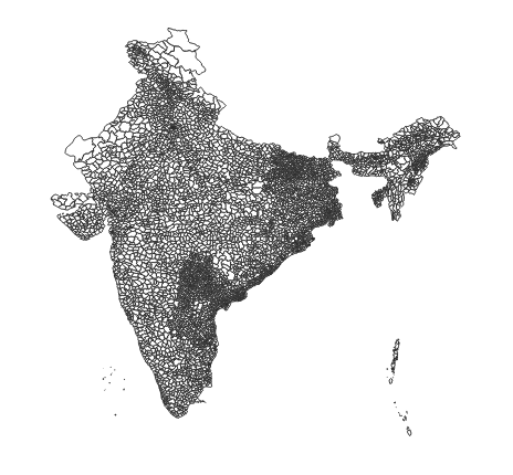 India Country Sub-districts Administrative Boundaries Dataset