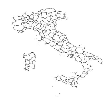 Italy Provinces (Provincia) Administrative Boundaries Dataset