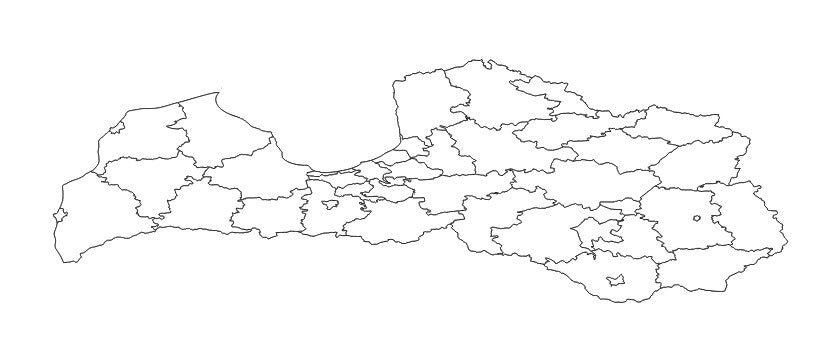 Latvia Municipalities, Cities (Novadi, Valstspilsētas) Administrative Boundaries Dataset