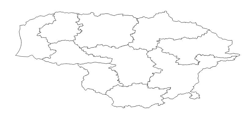 Lithuania Counties (Apskritys) Administrative Boundaries Dataset