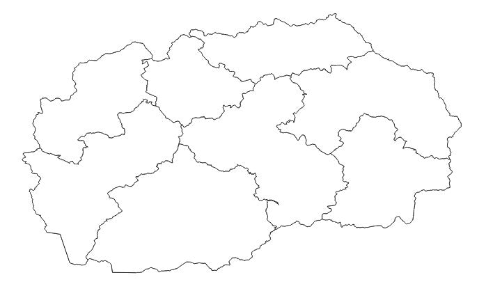 Macedonia Statistical regions (Статистички Региони) Administrative Boundaries Dataset