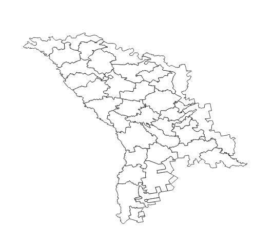 Moldova Districts (Raioane) Administrative Boundaries Dataset