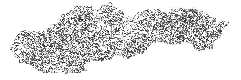 Slovakia Town/Village (Obec) Administrative Boundaries Dataset