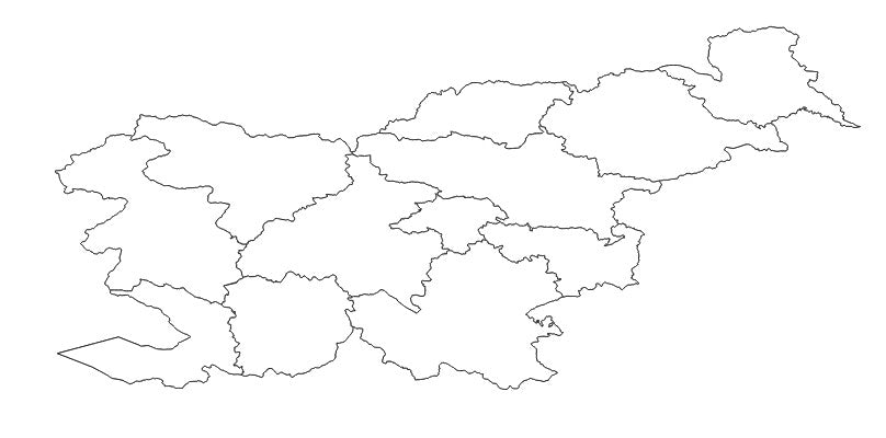 Slovenia Statistical regions (statistične regije) Administrative Boundaries Dataset
