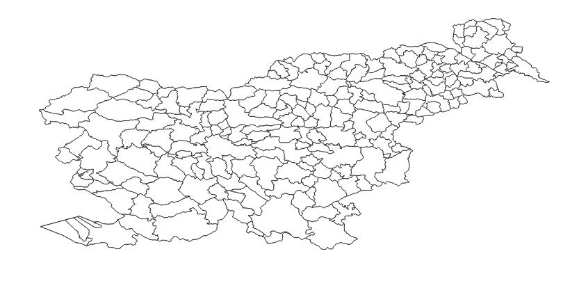 Slovenia Municipal borders (Občine) Administrative Boundaries Dataset