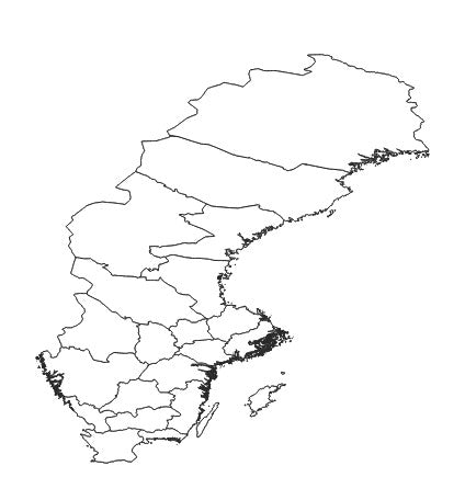 Sweden County (Län) Administrative Boundaries Dataset