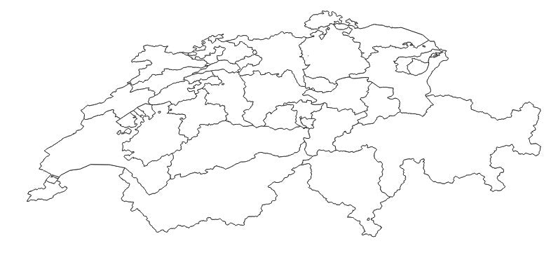 Switzerland Administrative region or other which isn't a district (Verwaltungs­regionen, fr: Régions administratives) Administrative Boundaries Dataset